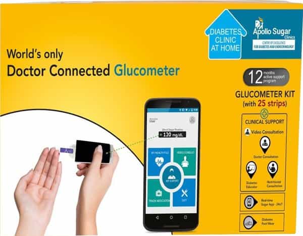 Apollo Sugar Smart Glucometer Home Care Kit + Free Socks & Video Consultation With Diabetic Experts