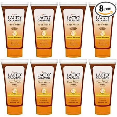 Lacto Calamine Vitamin C Face Wash | No Parabens | No Sulphates - Orange | 100 Ml X Pack Of 8