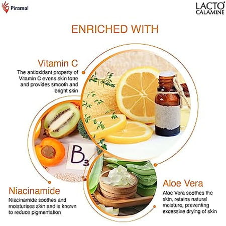 Lacto Calamine Vitamin C Face Wash | No Parabens | No Sulphates - Orange | 100 Ml X Pack Of 8