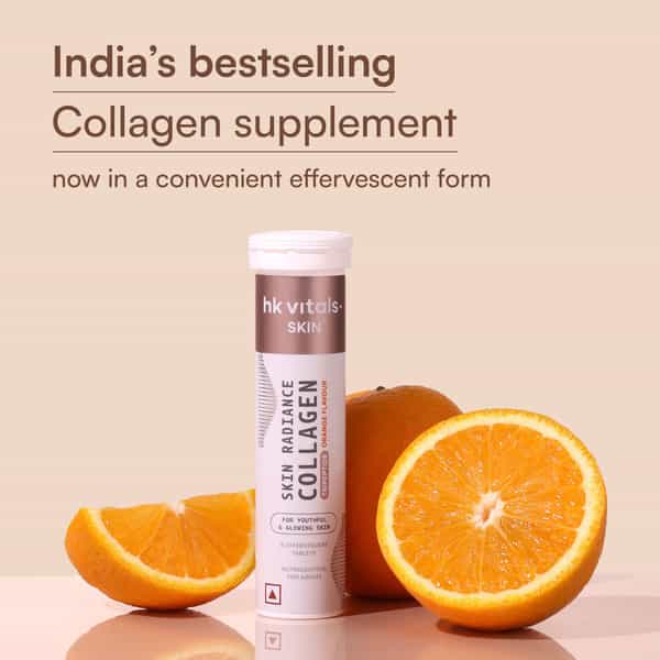 Hk Vitals Skin Radiance Collagen Supplement (Orange| 15 Effervescent Tablets) | Tripeptide