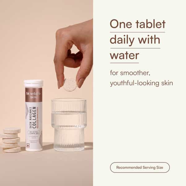 Hk Vitals Skin Radiance Collagen Supplement (Orange| 15 Effervescent Tablets) | Tripeptide