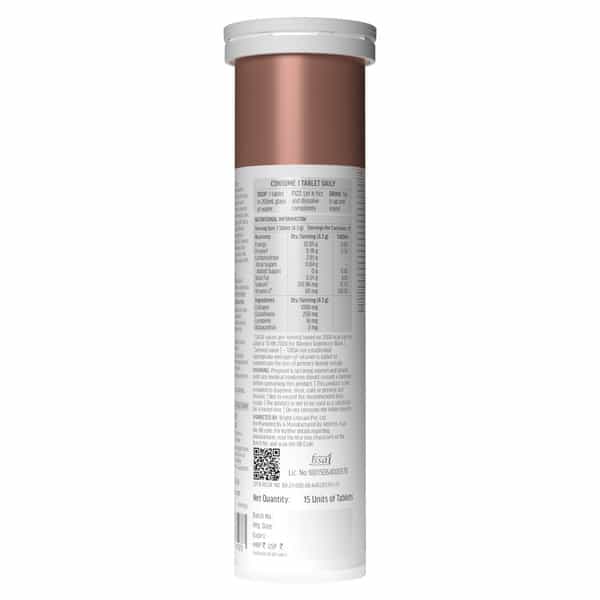 Hk Vitals Skin Radiance Collagen Supplement (Orange| 15 Effervescent Tablets) | Tripeptide
