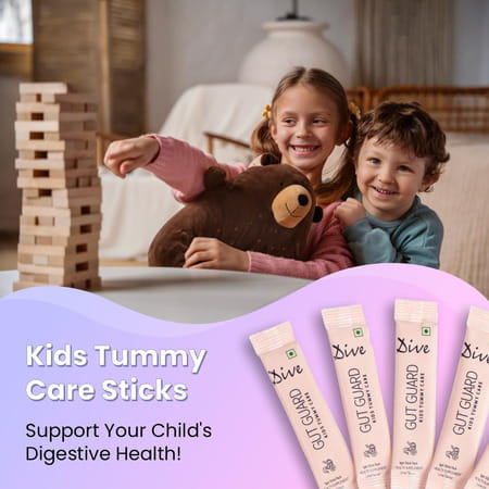 Dive Gut Guard Kids Tummy Care Pre & Probiotic Boost Your Child'S Gut Health Immunity 30 Days Pack