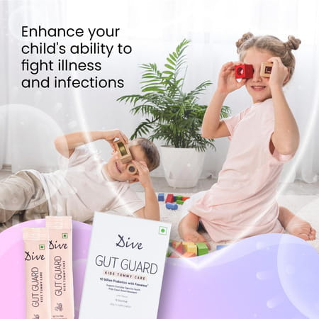 Dive Gut Guard Kids Tummy Care Pre & Probiotic Boost Your Child'S Gut Health Immunity 30 Days Pack