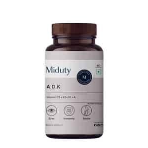 Miduty Vitamin Adk - A D3 K2 - Eyes | Immunity | Weak Bones | Arthritis - Fat Soluble - 60 Capsules
