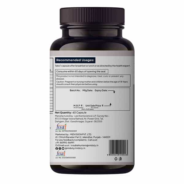 Miduty Vitamin Adk - A D3 K2 - Eyes | Immunity | Weak Bones | Arthritis - Fat Soluble - 60 Capsules