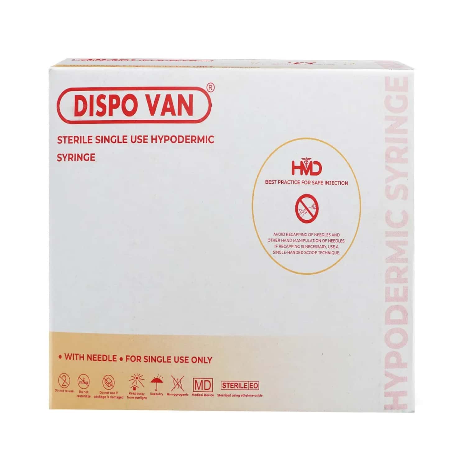 Hmd Dispovan 24 G X 1 Inch X 3 Ml Syringe 100 No's