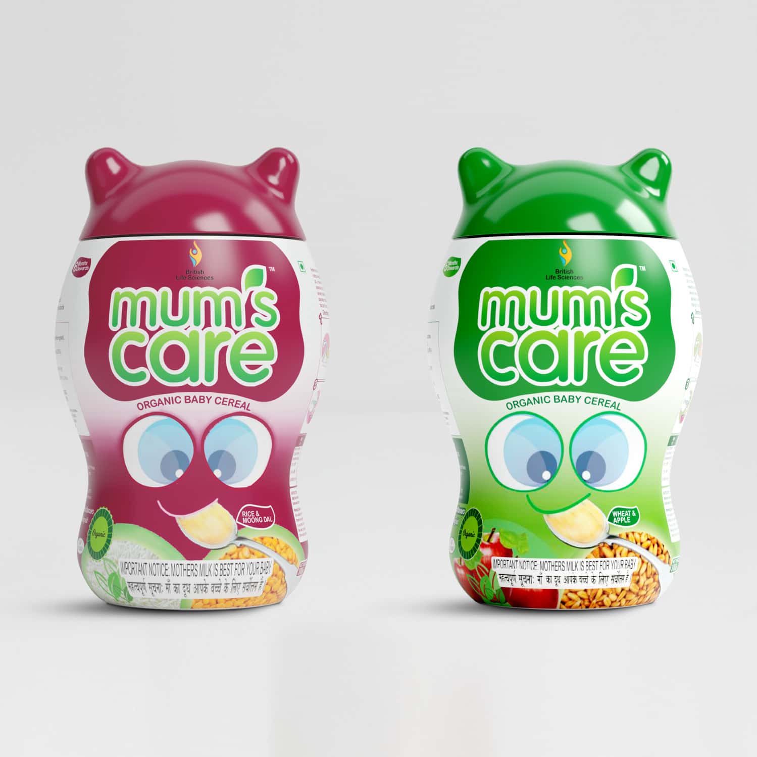 Mums Care Rice & Moongdhal | Wheat & Apple Nutritious Baby Cereal With Protein - 600g