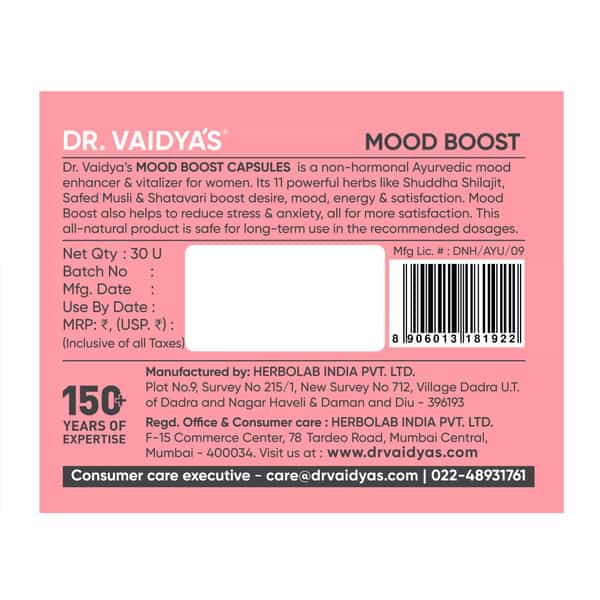 Dr. Vaidya's Mood Boost-30 Capsules - Pack Of 1