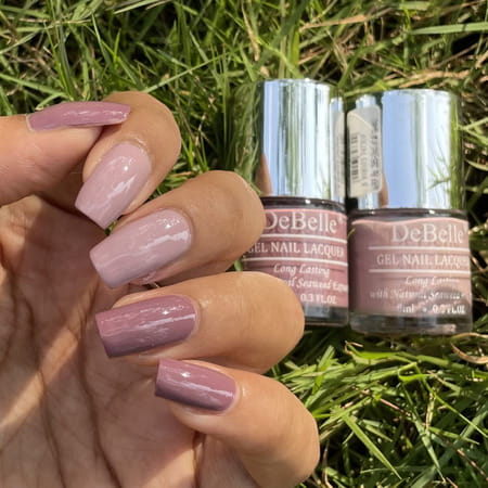 Debelle Gel Nail Polish Combo Gift Pack Of 2 Mauve Pastel Purple(Vintage Frost) 16 Ml(8 Ml Each) .