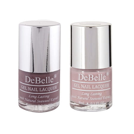 Debelle Gel Nail Polish Combo Gift Pack Of 2 Mauve Pastel Purple(Vintage Frost) 16 Ml(8 Ml Each) .