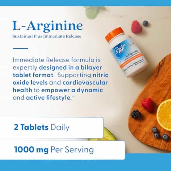 Doctor's Best L-Arginine Tablets | 120 Count
