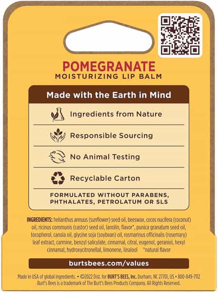 Burt's Bees Lip Balm | Pomegranate Oil | 4.25G