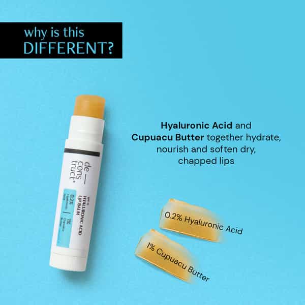 Deconstruct Hyaluronic Acid Lip Balm| Dry | Chapped Lips|0.2% Hyaluronic Acid+1% Cupuacu Butter|4G