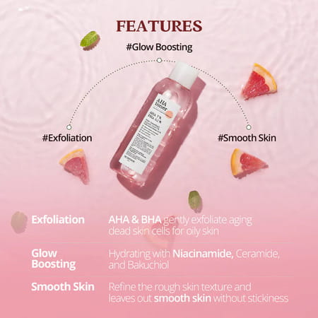 Skinfood Pink Grapefruit Aha Toner - 2% Aha Exfoliating Face Toner - 200ml