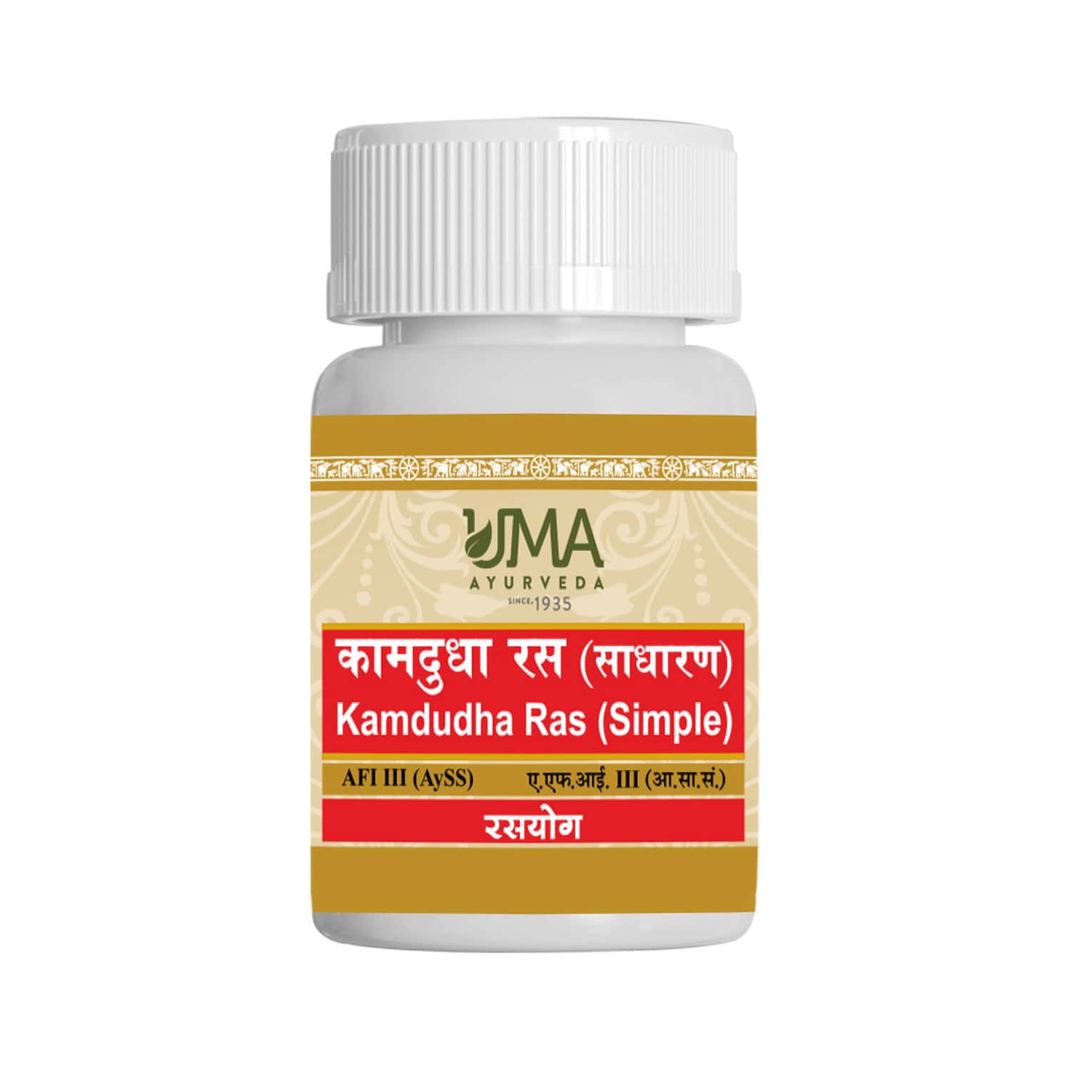 Uma Ayurveda Kamdudha Ras (w/o Pearl) Ayurvedic Tablets 80 Tab