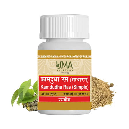 Uma Ayurveda Kamdudha Ras (W/O Pearl) Ayurvedic Tablets 80 Tab