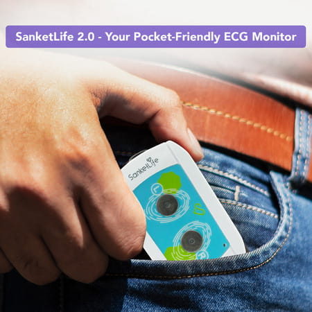 Sanketlife 2.0 Pocket Ecg Device | Unlimited 12 Lead Ecg | Hrv By Touch | Keychain Size Ecg Machine