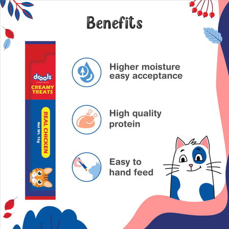 Drools Creamy Lickable Cat Treats | Chicken Flavor 375 Gm (15Gx25) Jar | All Life Stages