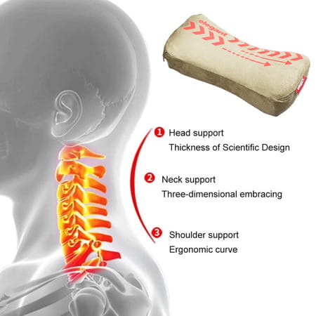 Elegant Arrow Neck Support Pillow Beige (Set Of 2)