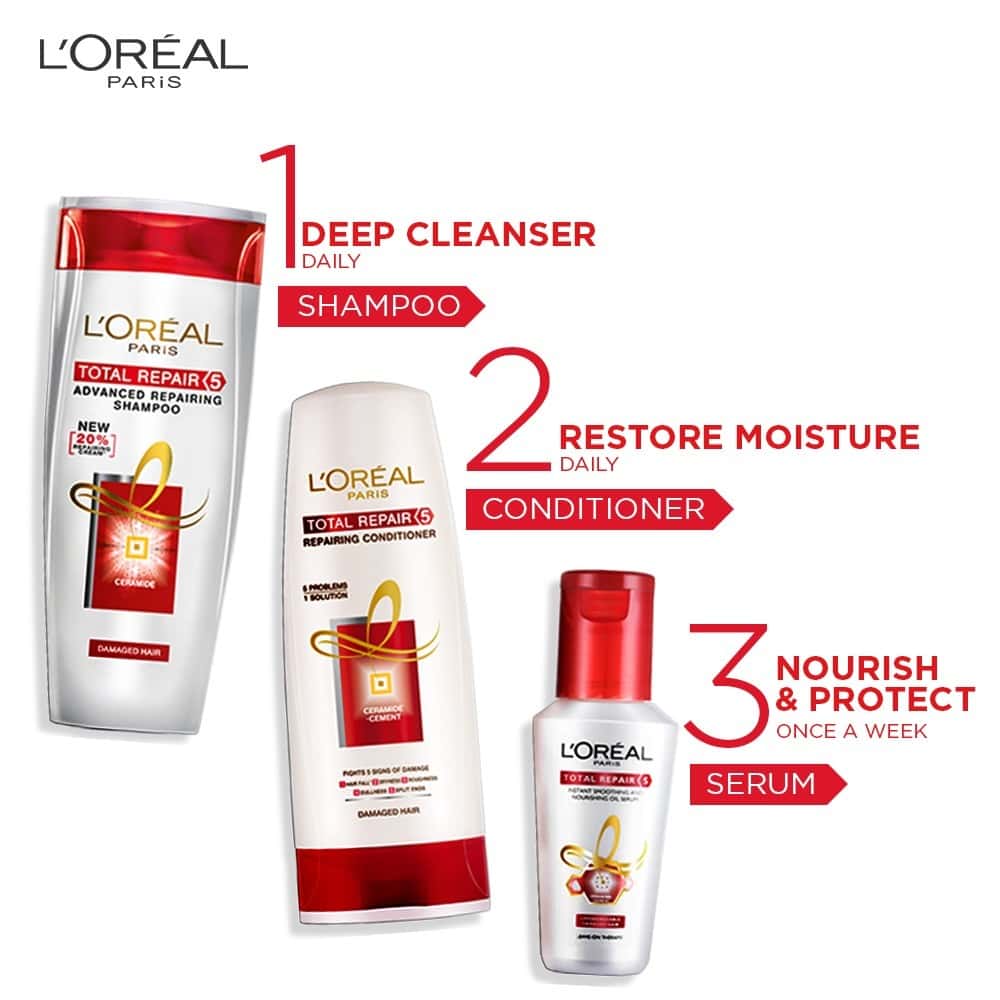 Buy L'Oreal Paris Total Repair 5 Shampoo Bottle Of 192.5 Ml Online at