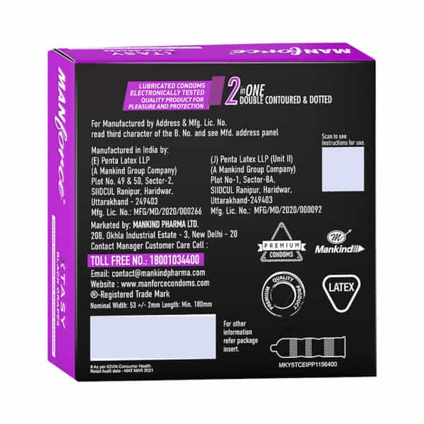 Manforce Xtasy Black Grapes Dotted Condoms For Intense Pleasure Pack Of 3