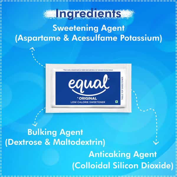 Equal Original Low Calorie Sweetener Sugar Free Low Calories Sugar Control 100 Sachet Pack Of 6