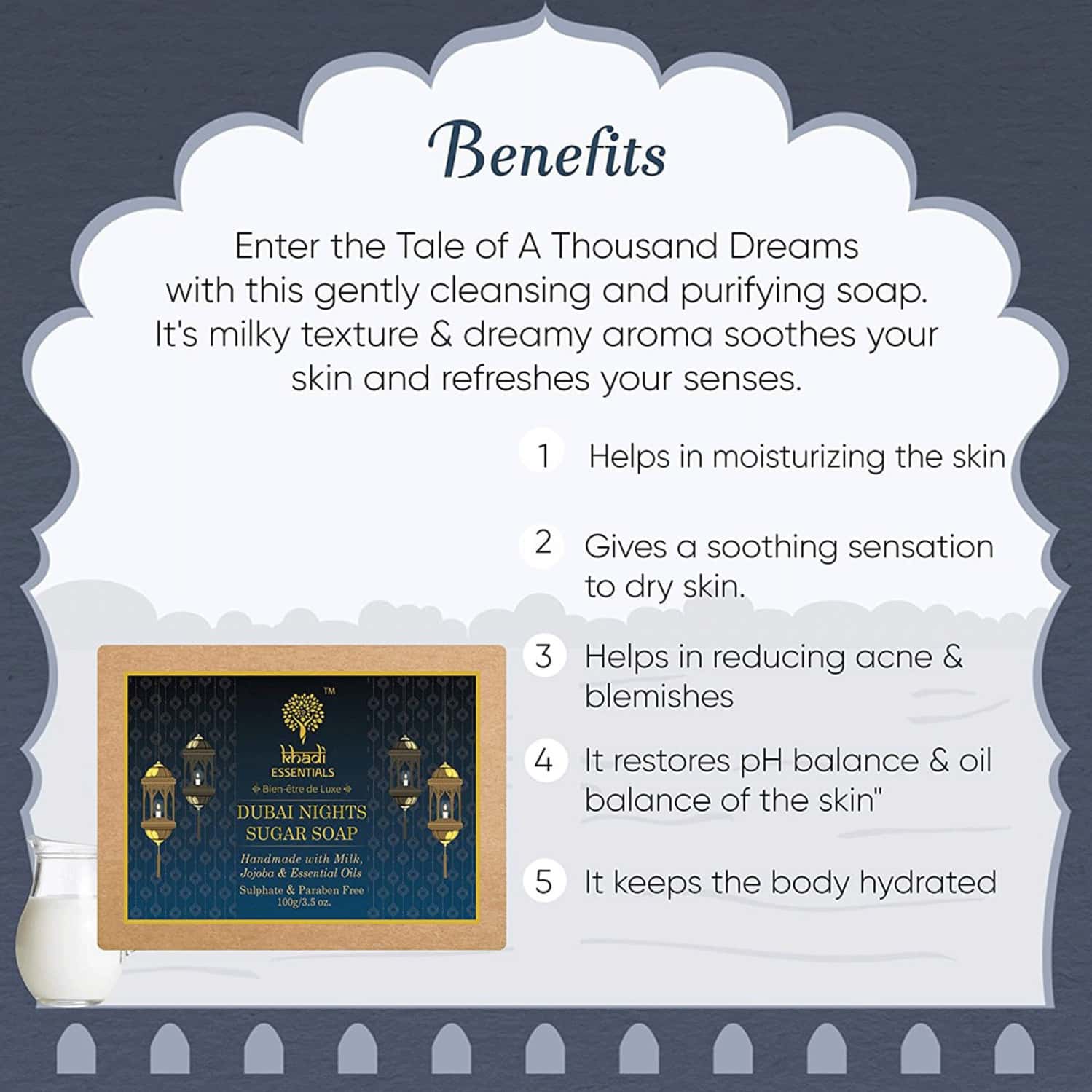 Buy KHADI ESSENTIALS LUXURIOUS AYURVEDIC DUBAI NIGHTS GOAT MILK SOAP