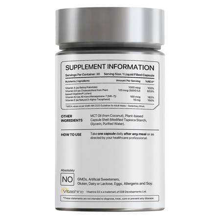 Decode Age Dake Supplement | Multivitamin | Vitamin D3 5000 Iu K2 (Mk7) | A & E | 30 Capsules | Veg