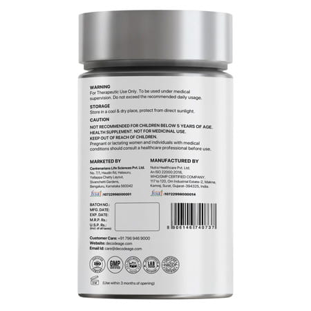 Decode Age Dake Supplement | Multivitamin | Vitamin D3 5000 Iu K2 (Mk7) | A & E | 30 Capsules | Veg