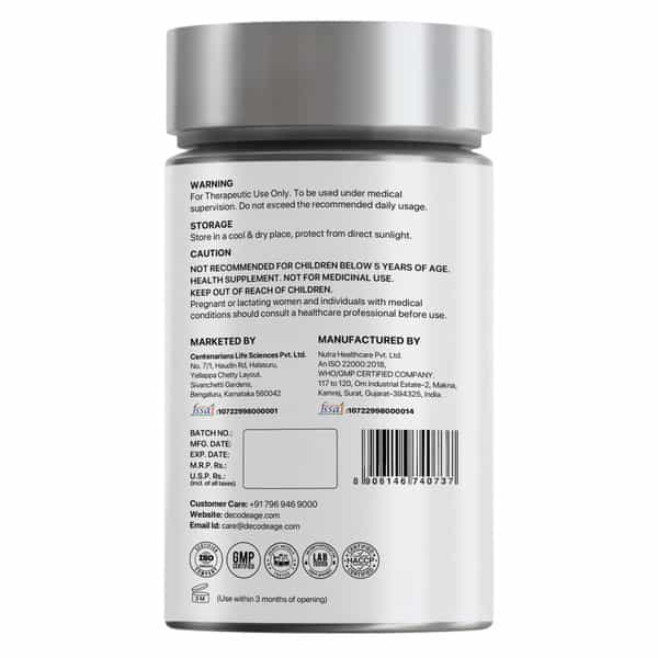 Decode Age Dake Supplement | Multivitamin | Vitamin D3 5000 Iu K2 (Mk7) | A & E | 30 Capsules | Veg