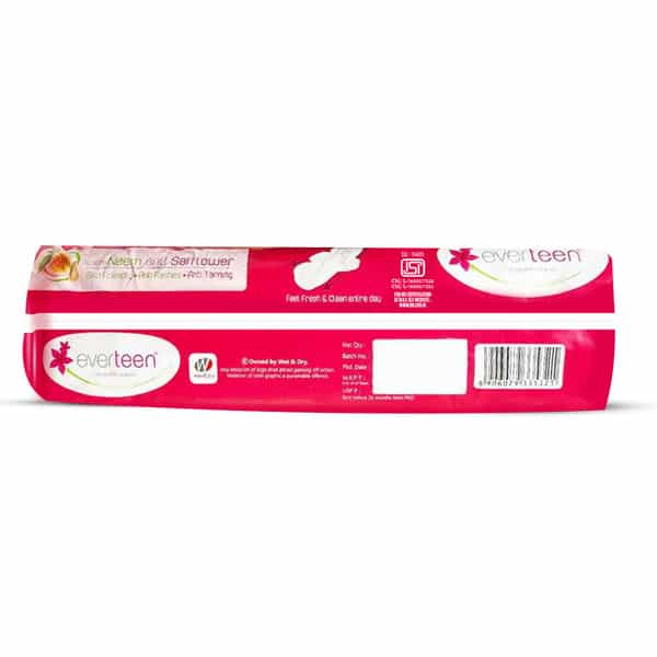 Everteen Xl Cottony-Soft Sanitary Pads (Neem | Safflower) Pack Of 3 | 20 Pads Each