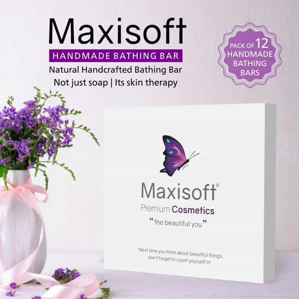 Maxisoft Handmade Bathing Bar 75 Gm X 12 | Combo Pack Of 12 Pack Of 1