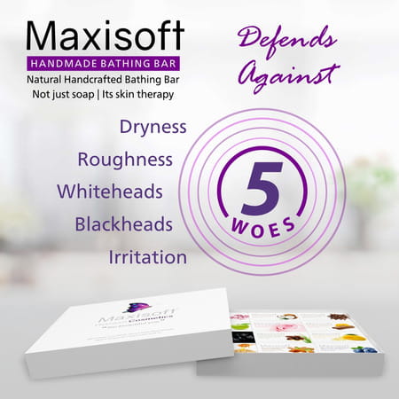Maxisoft Handmade Bathing Bar 75 Gm X 12 | Combo Pack Of 12 Pack Of 1