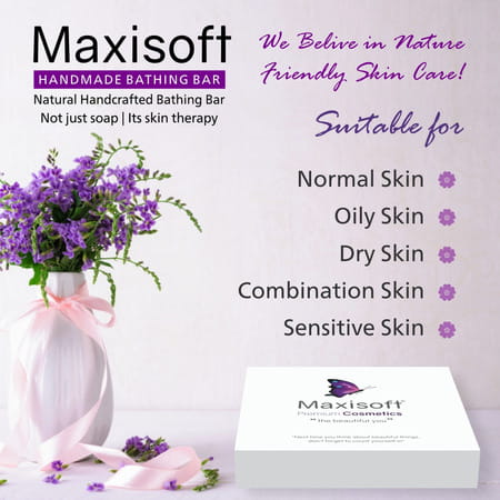 Maxisoft Handmade Bathing Bar 75 Gm X 12 | Combo Pack Of 12 Pack Of 1