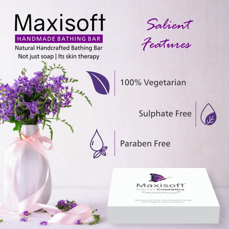 Maxisoft Handmade Bathing Bar 75 Gm X 12 | Combo Pack Of 12 Pack Of 1