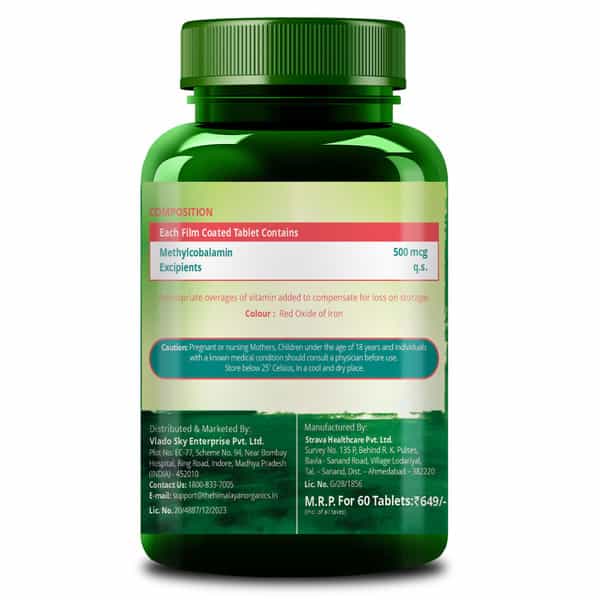 Vlado's Himalayan Organics Vitamin B12 | For Men & Women - 60 Veg Tablets