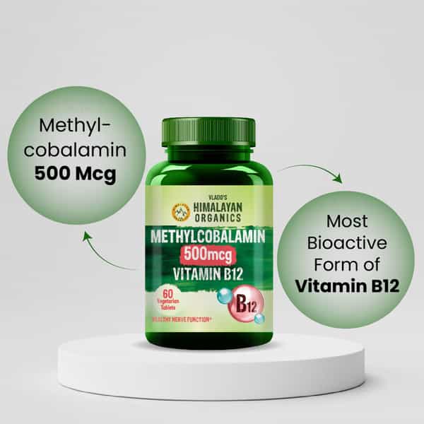 Vlado's Himalayan Organics Vitamin B12 | For Men & Women - 60 Veg Tablets