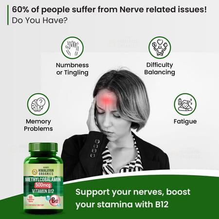 Vlado'S Himalayan Organics Vitamin B12 | For Men & Women - 60 Veg Tablets