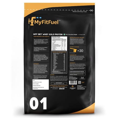 Myfitfuel Diet Whey Gold Protein Isolate | 1 Kg | 30 Servings (Rich Chocolate Delight)