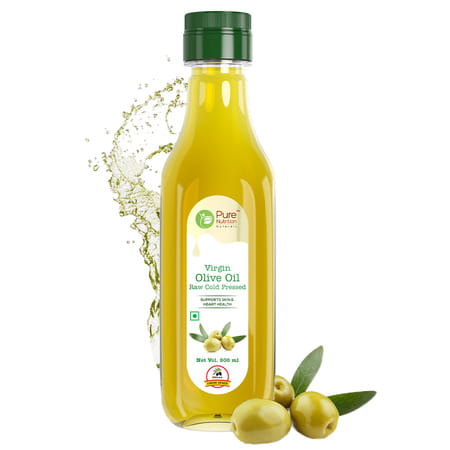 Pure Nutrition Virgin Olive Oil L Supports Healthy Heart | Skin & Hair L - 500 Ml - Pet Bottle