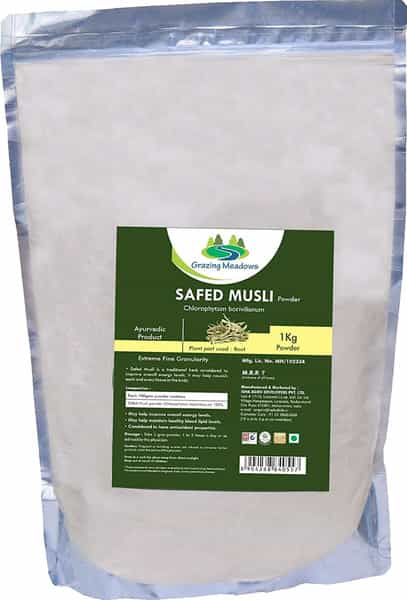 Grazing Meadows Safed Musli Powder - 1 Kg (Pack Of 2)