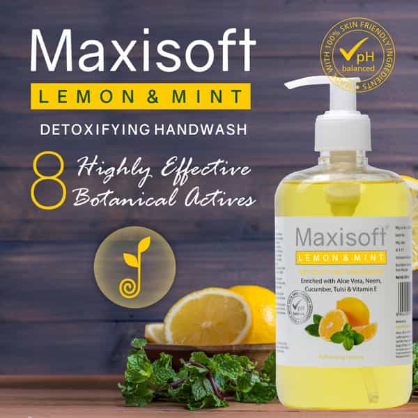 Maxisoft Detoxifying Hand Wash | Lemon & Mint | 500 Ml | Pack Of 2