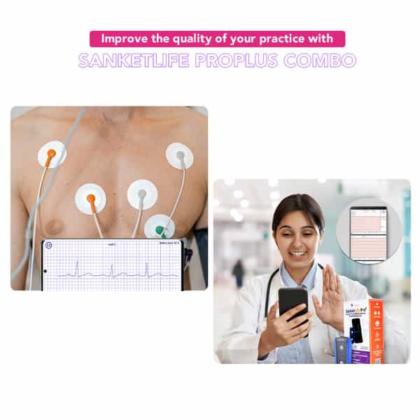 Sanketlife Pro+ Combo For 12 Lead Ecg | Hrv | Pocket Ecg Setup With Db15 Cable & Switchsy Converter