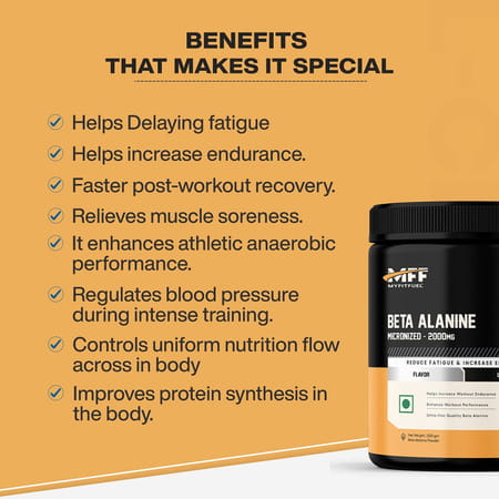 Myfitfuel Beta Alanine (400 Gm) Unflavoured| Amino Acid