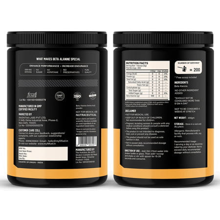 Myfitfuel Beta Alanine (400 Gm) Unflavoured| Amino Acid