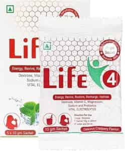 Life 4 Vital Electrolytes Health Supplement | Lemon | Sachet | 10 Gm