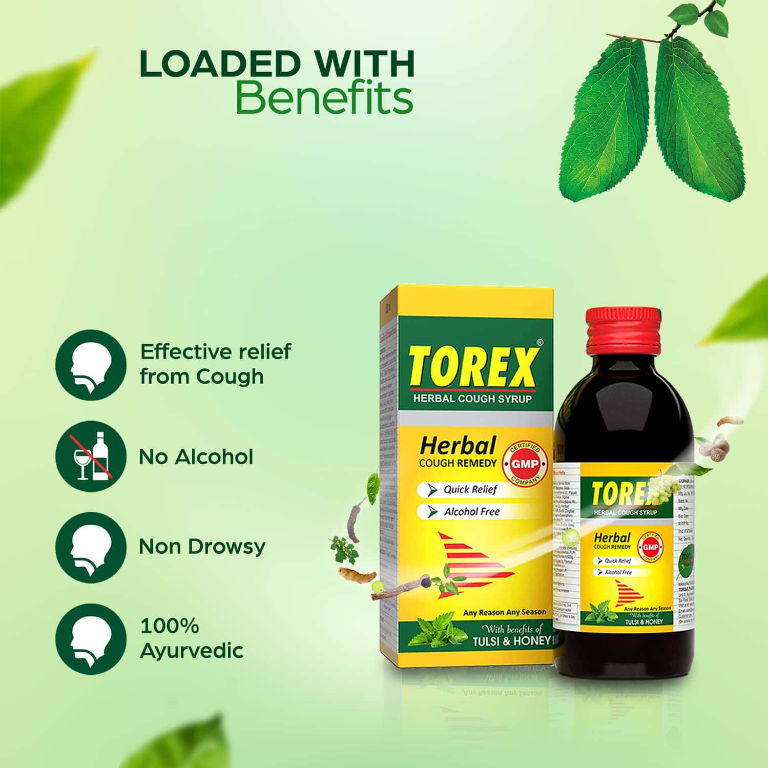 Buy TOREX HERBAL COUGH SYRUP | 100ML - PACK OF 6 Online & Get Upto