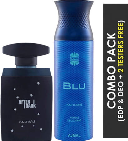 Maryaj After Dark Edp Aromatic 100Ml For Men And Ajmal Blu Homme Deodorant 200Ml For Men
