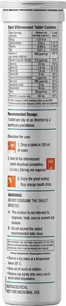 Healthvit Multivitamin Supplements For Men And Women - 20 Effervescent Tablets (Orange Flavour)